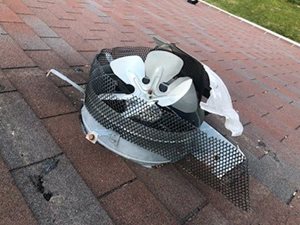 A broken attic fan